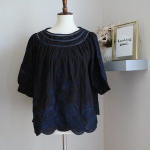 NWT Anthropologie Salma Embroidered Peasant Blouse